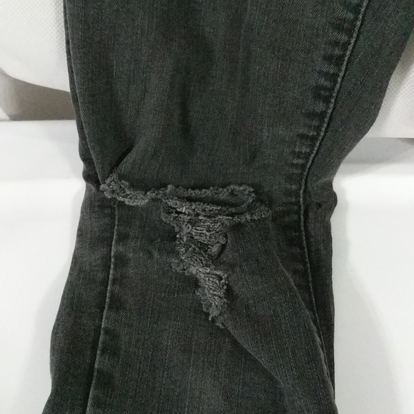 Madewell 8" High Rise Skinny Faded Black Raw Hem Distressed Jeans - size 25 - Picture 6 of 10